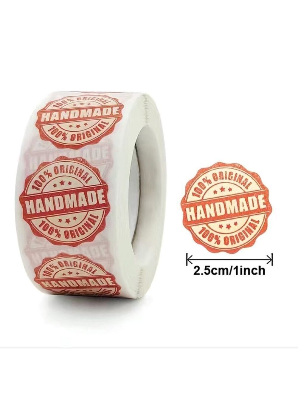 500 Stickers, Handmade, 1 inch, Roll, PRICE IS FIRM